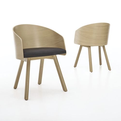 Sedia contemporanea - NORTH 56: SCHALE - Teknion - da interno / in legno / imbottita