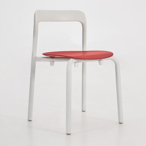 Sedia contemporanea - ROUTES - Teknion - da interno / in acciaio con rivestimento a polvere / in plastica