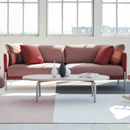 Divano contemporaneo - ROUTES - Teknion - in tessuto / con braccioli / personalizzabile