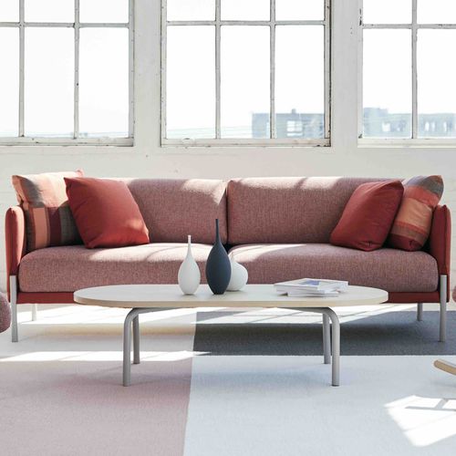 Tavolino basso contemporaneo - ROUTES - Teknion - in MDF stratificato / in acciaio con rivestimento a polvere / con supporto in acciaio termolaccato