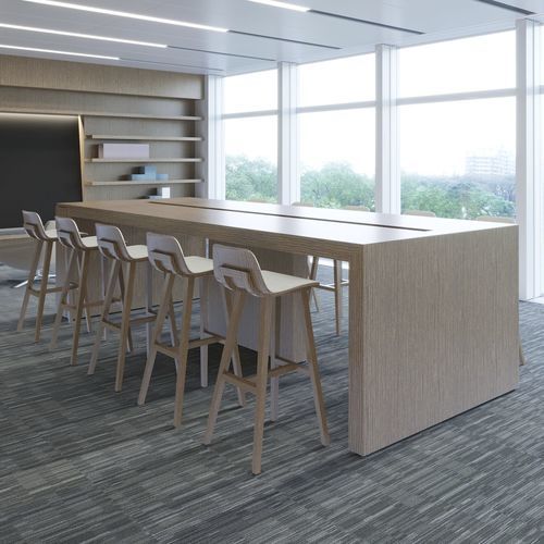 Tavolo contemporaneo - COMMUNITY - Teknion - in legno / con supporto in legno / rettangolare