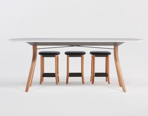 Tavolo alto contemporaneo - ZONES  - Teknion - in legno / con supporto in legno / rettangolare