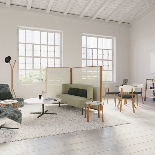 Panca contemporanea - ZONES - Teknion - in legno / con schienale / senza braccioli