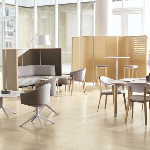 Dormeuse contemporanea - ZONES - Teknion - in tessuto / contract / grigia