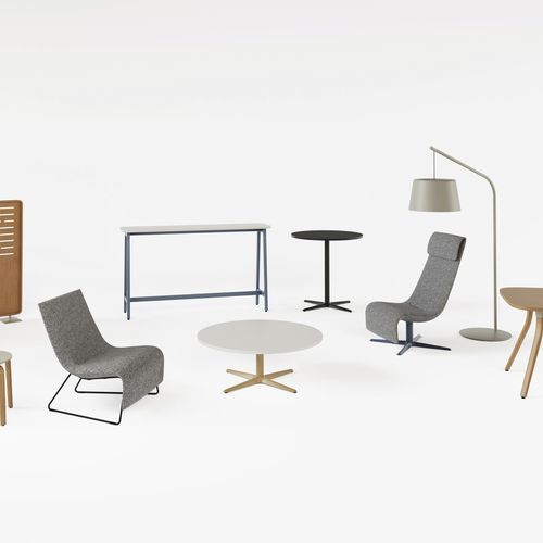 Tavolino basso contemporaneo - ZONES  - Teknion - in legno / in metallo / rotondo