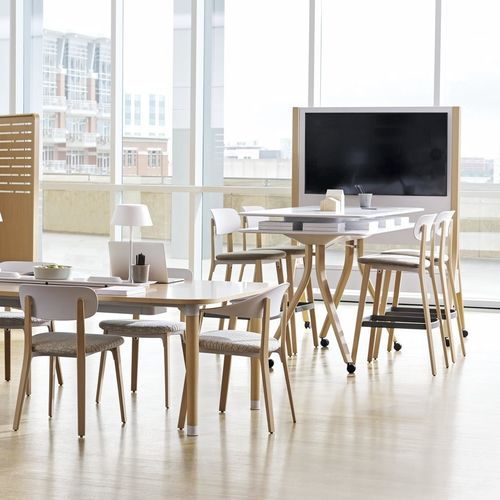 Tavolo contemporaneo - ZONES  - Teknion - in legno / con supporto in legno / rettangolare