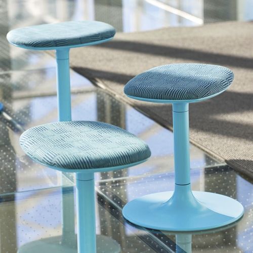 Tavolo alto contemporaneo - SPROUT - Teknion - in laminato / con supporto in laminato / rotondo