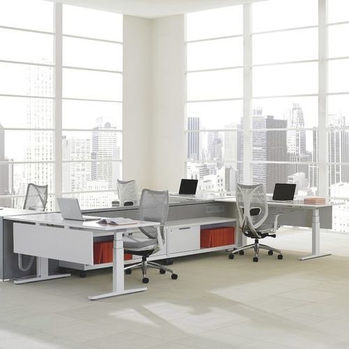 Scrivania per open space - DISTRICT - Teknion - da terra / multiposto / contemporanea