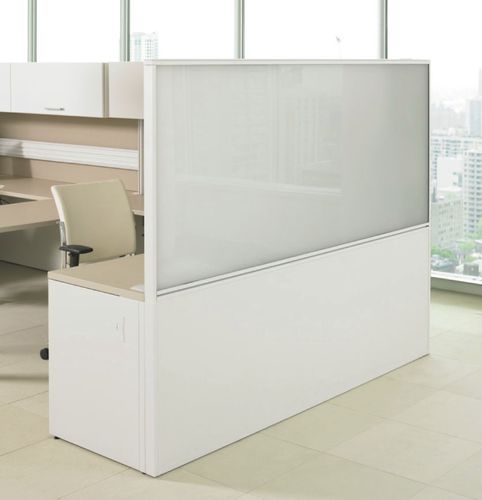 Divisorio per ufficio a pavimento - EXPANSION - Teknion - su scrivania / in vetro / in laminato