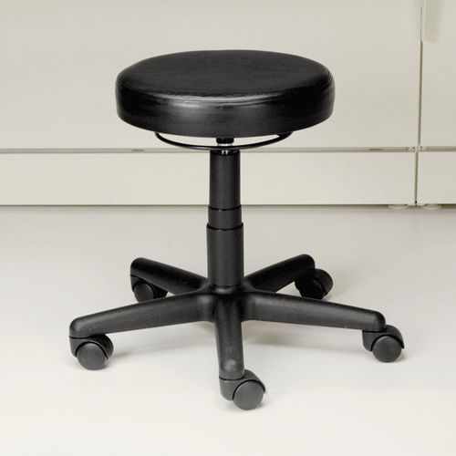 Sgabello da ufficio in pelle - ABILITY - Teknion - con rotelle / ad altezza regolabile / imbottito
