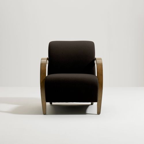 Poltrona contemporanea - FERRARRA - Teknion - in tessuto / in noce / beige