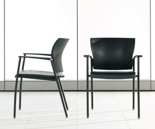Sedia visitatore contemporanea - SAVERA - Teknion - da interno / in ebano / con 4 gambe