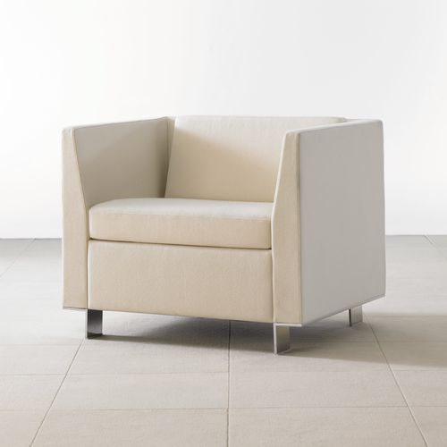 Poltrona contemporanea - VIGNETTE - Teknion - in tessuto / bianca / rossa