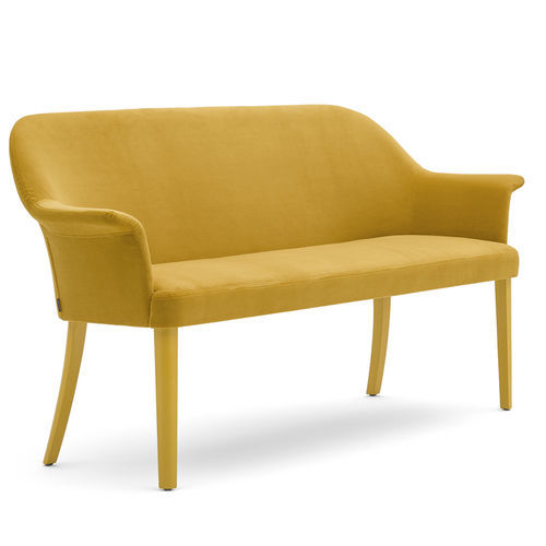 Divanetto imbottito contemporaneo - GRACE 03451 - Montbel - in tessuto / in pelle / con supporto in legno massiccio