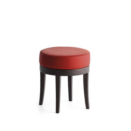 Sgabello contemporaneo - POUF 01313 - Montbel - in pelle / in tessuto / con supporto in legno massiccio