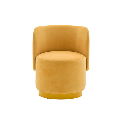 Poltrona contemporanea - Tablet 05231 - Montbel - in tessuto / in legno / gialla