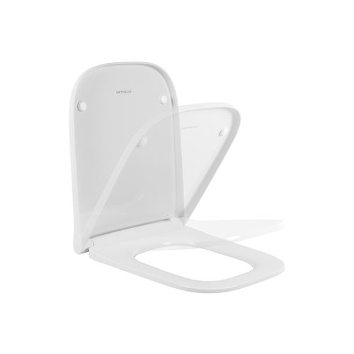 Copriwater antibatterico - LOOK  - Sanindusa - in termoindurente / in acciaio inossidabile / bianco