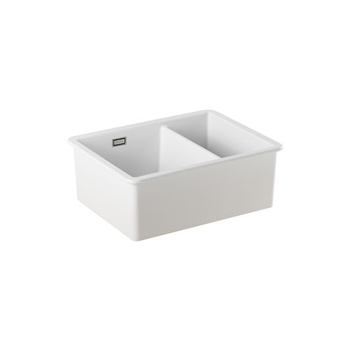 Lavello a 2 vasche - VALET - Sanindusa - senza gocciolatoio / in ceramica / da incasso