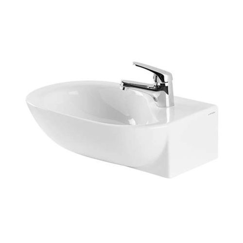 Lavabo sospeso - DOURO  - Sanindusa - in ceramica / 1 foro / con troppopieno