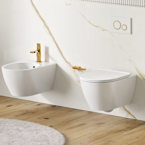 WC sospeso - SANLIFE - Sanindusa - in ceramica / per uso residenziale / ovale