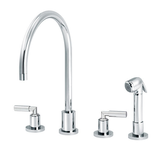 Miscelatore doppio comando da appoggio - 4091.11.28 - rvb - in metallo cromato / da cucina / 4 fori