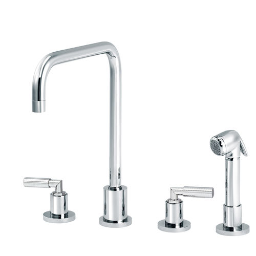 Miscelatore doppio comando da appoggio - 4091.11.29 - rvb - in metallo cromato / da cucina / 4 fori
