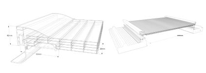 Pannello in policarbonato per tetto - THERMOLIGHT 1000 - Rodeca GmbH - con profili in alluminio
