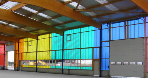 Pannello in policarbonato alveolare - PC 2540-4 bicolor in rainbow colour range - Rodeca GmbH - per parete / colorato