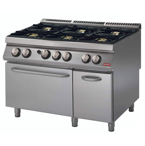 Blocco cottura a gas - PK 70/120 CFGB - MODULAR PROFESSIONAL - professionale / 6 fuochi / 1 forno