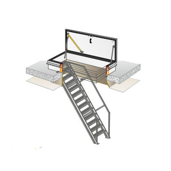 Sportello d'ispezione per tetto - RHT1030 - GS50 - Gorter - rettangolare / in alluminio / con scale