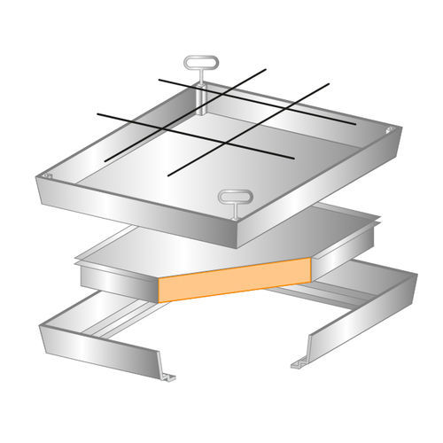 Sportello d'ispezione per pavimento - BV-THERMO - REMOVABLE COVERS - 50 MM - Gorter - quadrato / rettangolare / in acciaio galvanizzato