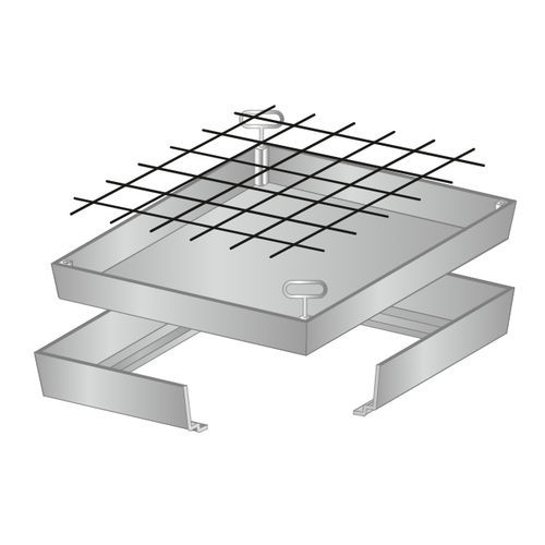 Sportello d'ispezione per pavimento - BVA - REMOVABLE COVERS - 65 MM - Gorter - quadrato / rettangolare / in acciaio galvanizzato