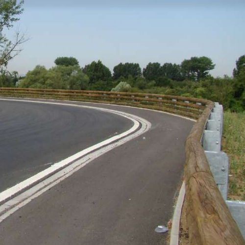 Barriera stradale in legno - GH2  - Rondino - in acciaio galvanizzato / per strada