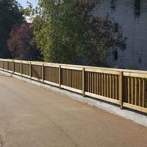 Ringhiera in pino - SB22  - Rondino - a sbarre / da esterno / per ponte