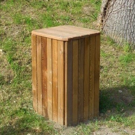 Portarifiuti pubblico - 627 926 - Rondino - in pino / con coperchio / da esterno