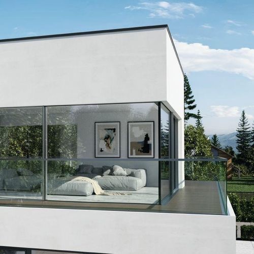 Balcone per balaustra - AR FG 300 - Schüco - in alluminio / in vetro / senza telaio