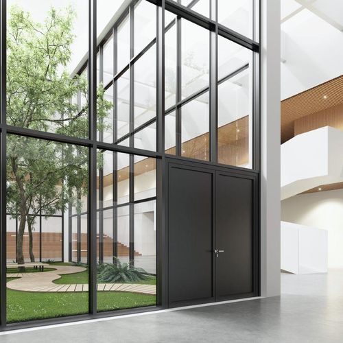Profilato per porte in vetro - ADS 90 FR30-CE - Schüco - in alluminio / elettrico / tagliafuoco