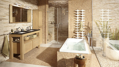 Lastra di paramento in pietra ricostituita - LINARI SAHARA CREME - Klimex - per esterni / indoor / 100% riciclabile
