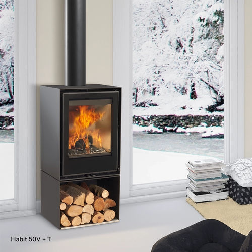 Stufa a legna - Vertical Habit - ROCAL - 5 kW...10 kW / da appoggio / contemporanea