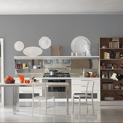 Tavolo contemporaneo - ALU BRILL - ARAN Cucine - in alluminio / con supporto in alluminio / rettangolare