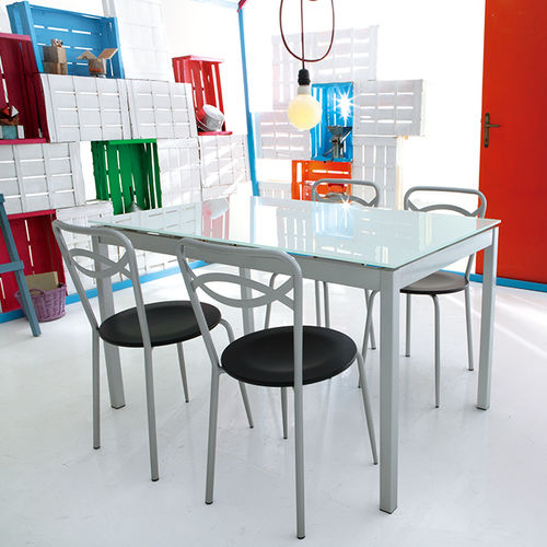 Tavolo contemporaneo - BARBARA - ARAN Cucine - in vetro / rettangolare / allungabile