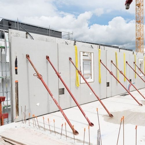 Muro a doppia lastra in calcestruzzo prefabbricato - ISOLÉ - RECTOR - con isolamento integrato