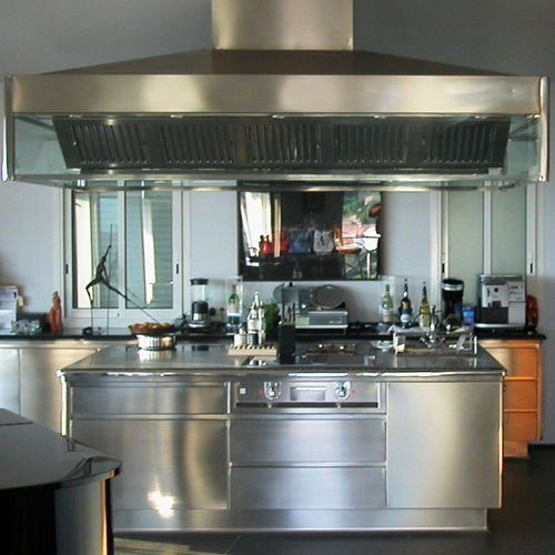 Cucina contemporanea - SUR MESURE - FRANCE INOX INDUSTRIE - in acciaio inossidabile / a L / su misura