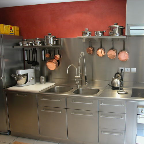 Lavello a 2 vasche - FRANCE INOX INDUSTRIE - senza gocciolatoio / in acciaio inossidabile / da incasso