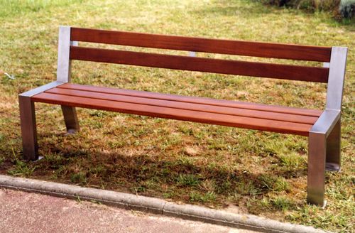 Panca per spazi pubblici contemporanea - ZÉPHIRIN PREMIUM - FRANCE INOX INDUSTRIE - in legno esotico / in pino / in acciaio inossidabile
