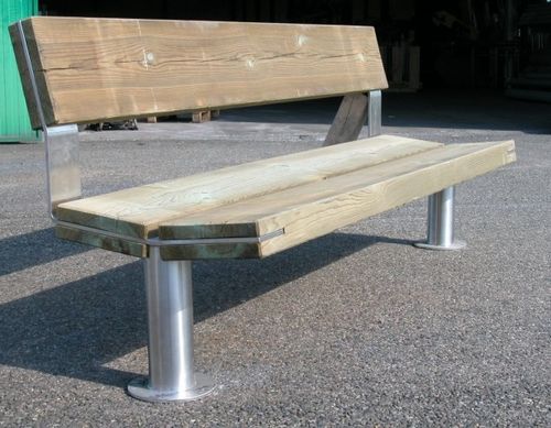 Panca per spazi pubblici contemporanea - HARMATTAN - FRANCE INOX INDUSTRIE - in legno / in metallo / con schienale
