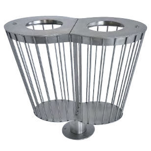 Portarifiuti pubblico - TRAMONTANE : BI-FLUX - FRANCE INOX INDUSTRIE - in acciaio inossidabile / senza coperchio / contemporaneo