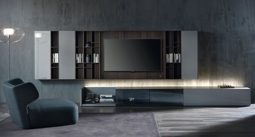 Parete attrezzata TV contemporaneo - N.C. SMARTWALL - Acerbis - in legno laccato / modulare
