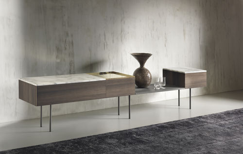 Consolle contemporanea - MOODBOARD - Acerbis - in legno / in acciaio / in ottone