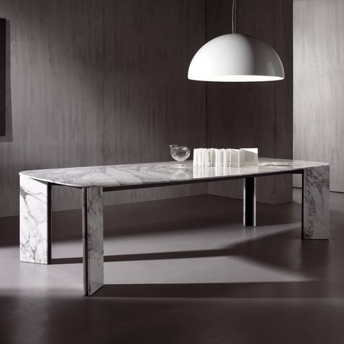 Tavolo contemporaneo - MAXWELL - Acerbis - in metallo / in pietra / in marmo